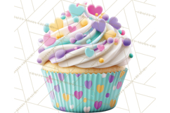 Valentine Cupcake Clip Art PNG for Sweet Printables Product Image 3