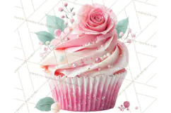 Valentine Cupcake Clip Art PNG for Sweet Printables Product Image 2