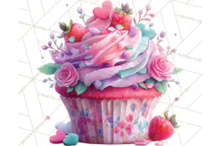 Valentine Cupcake Clip Art PNG for Sweet Printables Product Image 3