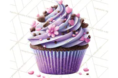 Valentine Cupcake Clip Art PNG for Sweet Printables Product Image 2
