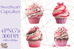 Valentine Cupcake Clip Art PNG for Sweet Printables Product Image 1
