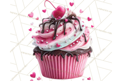 Valentine Cupcake Clip Art PNG for Sweet Printables Product Image 2