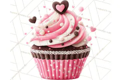 Valentine Cupcake Clip Art PNG for Sweet Printables Product Image 3