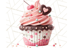 Valentine Cupcake Clip Art PNG for Sweet Printables Product Image 5