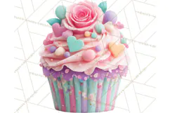 Valentine Cupcake Clip Art PNG for Sweet Printables Product Image 2