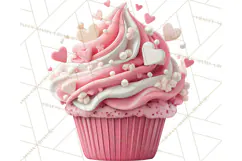 Valentine Cupcake Clip Art PNG for Sweet Printables Product Image 2