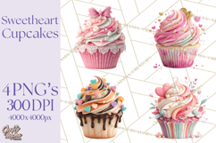 Valentine Cupcake Clip Art PNG for Sweet Printables Product Image 1