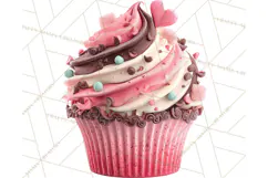 Valentine Cupcake Clip Art PNG for Sweet Printables Product Image 4