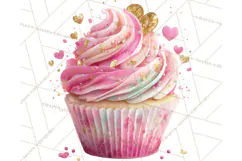 Valentine Cupcake Clip Art PNG for Sweet Printables Product Image 3
