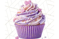 Valentine Cupcake Clip Art PNG for Sweet Printables Product Image 2