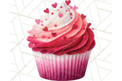 Valentine Cupcake Clip Art PNG for Sweet Printables Product Image 3