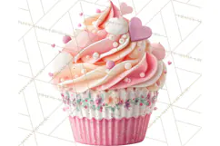 Valentine Cupcake Clip Art PNG for Sweet Printables Product Image 4