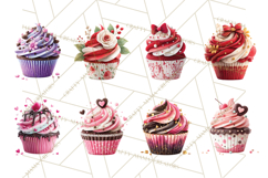 Valentine Cupcake Clip Art PNG for Sweet Printables Product Image 7
