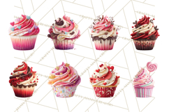 Valentine Cupcake Clip Art PNG for Sweet Printables Product Image 6