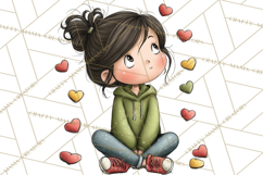 Sweetheart School Bus Clipart PNG, Kids Valentine Art Product Image 2