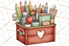 Sweetheart School Bus Clipart PNG, Kids Valentine Art Product Image 2