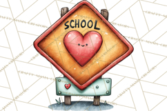 Sweetheart School Bus Clipart PNG, Kids Valentine Art Product Image 5