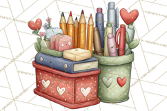 Sweetheart School Bus Clipart PNG, Kids Valentine Art Product Image 2