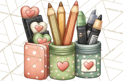 Sweetheart School Bus Clipart PNG, Kids Valentine Art Product Image 4