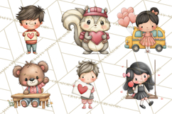 Sweetheart School Bus Clipart PNG, Kids Valentine Art Product Image 8