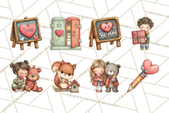 Sweetheart School Bus Clipart PNG, Kids Valentine Art Product Image 6