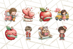 Sweetheart School Bus Clipart PNG, Kids Valentine Art Product Image 4