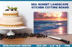Sunset Cutting Board Sublimation. Sunset landscape PNG Product Image 1