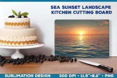 Sunset Cutting Board Sublimation. Ocean sunset sublimation Product Image 1