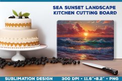 Sunset Cutting Board Sublimation. Coastal sunset sublimation Product Image 1