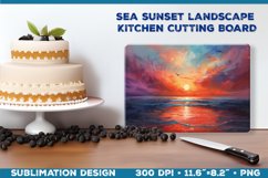 Sunset Cutting Board Sublimation. Kitchen decor sublimation Product Image 1