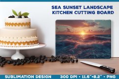 Sunset Cutting Board Sublimation. Sublimation beach sunset Product Image 1