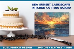 Sunset Cutting Board Sublimation. Coastal sunset scene decor Product Image 1