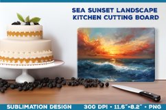 Sunset Cutting Board Sublimation. Coastal home decor Product Image 1