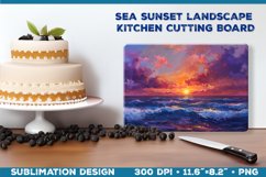 Sunset Cutting Board Sublimation. Kitchen artwork design Product Image 1