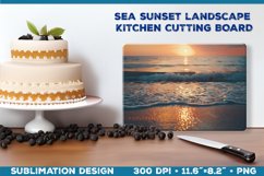 Sunset Cutting Board Sublimation. Sunset seascape design Product Image 1