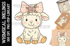 Sweet Little Lamb Sublimation Clipart Product Image 1