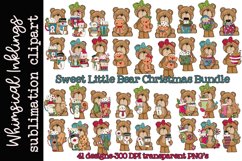 Sweet Little Bear Christmas Sublimation Clipart Bundle Product Image 1
