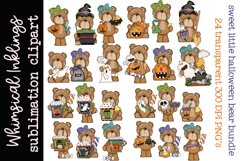 Sweet Little Bear Halloween Bundle-24 Designs Product Image 1
