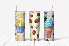 Sweets sublimation design Skinny tumbler wrap design 