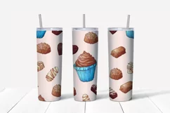 Sweets sublimation design Skinny tumbler wrap design 