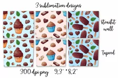Sweets sublimation design Skinny tumbler wrap design 