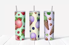 Sweets sublimation design Skinny tumbler wrap design 