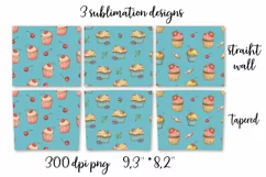 Sweets sublimation design Skinny tumbler wrap design 