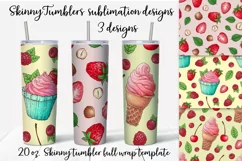 Sweets sublimation design Skinny tumbler wrap design 