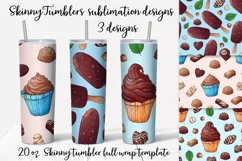 Sweets sublimation design Skinny tumbler wrap design 