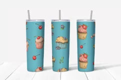 Sweets sublimation design Skinny tumbler wrap design 
