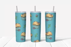 Sweets sublimation design Skinny tumbler wrap design 