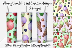 Sweets sublimation design Skinny tumbler wrap design 