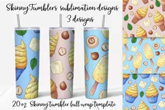 Sweets sublimation design Skinny tumbler wrap design 