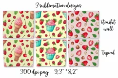 Sweets sublimation design Skinny tumbler wrap design 